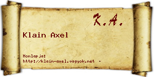 Klain Axel névjegykártya
