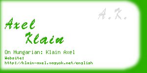 axel klain business card